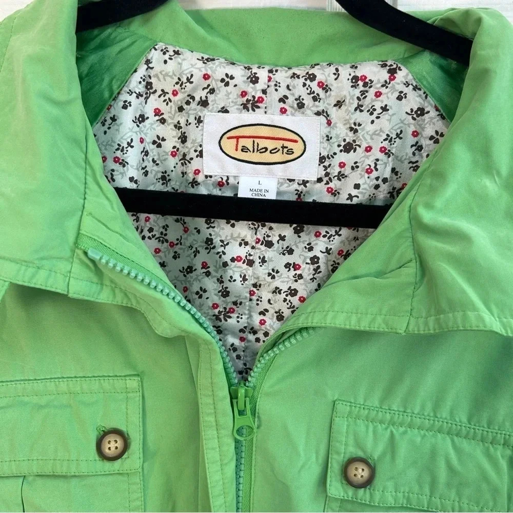 Talbots Green Utility Jacket With Collared Neckli… - image 8